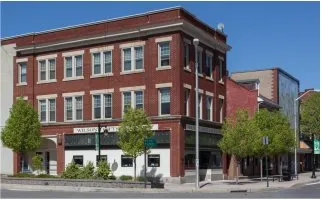 The Fosnot-Wilson Building on the corner of Monument Square