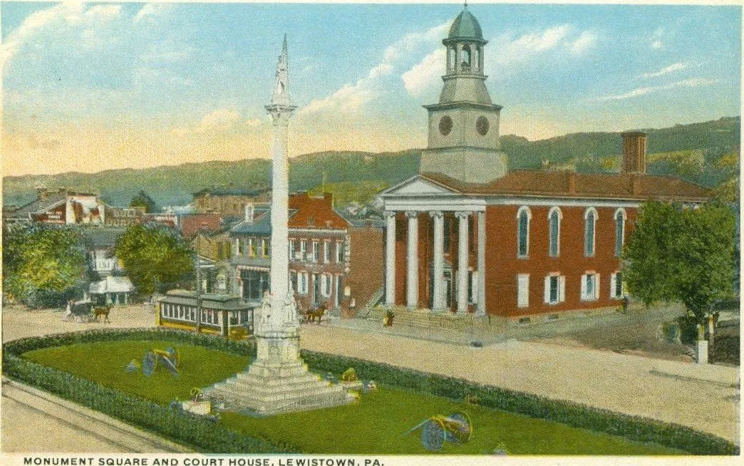 Monument Square and Court House (postcard)