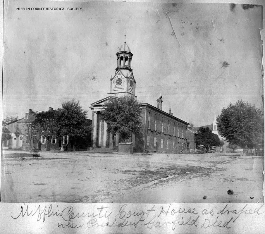 1881: the courthouse draped in mourning at President Garfield's death