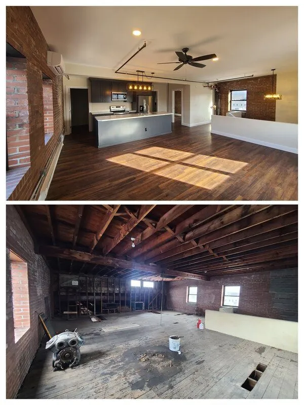 Apartments A and B, before and after