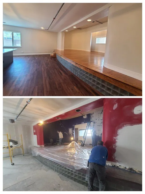Apartment C, before and after