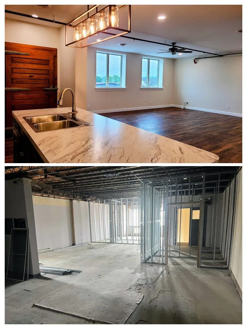 Apartment D, before and after